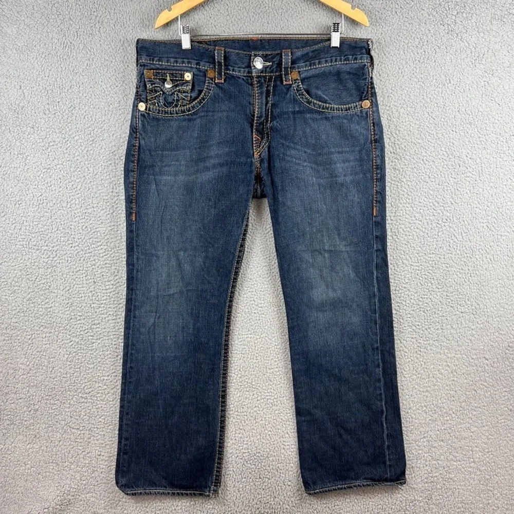 VTG Y2K True‎ Religion Ricky Big T Jeans Men's Sz 36 Seat 34 Meas. 38x32 USA